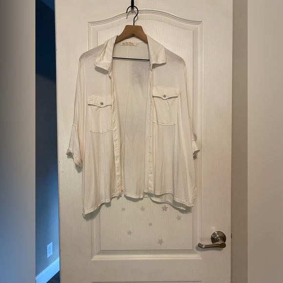 We The Free Andy Button Front Shirt, Size M, White - Picture 4 of 12